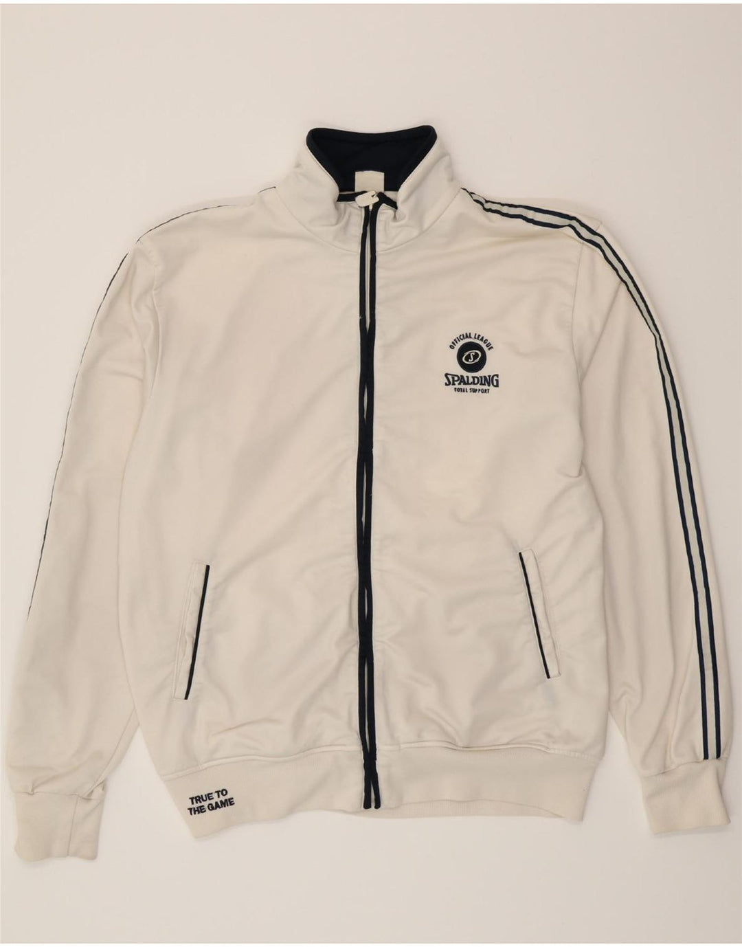 SPALDING Mens Tracksuit Top Jacket 2XL White Polyester Vintage Spalding and Second-Hand Spalding from Messina Hembry 