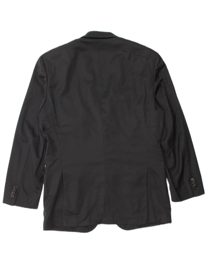HUGO BOSS Mens 2 Button Blazer Jacket IT 48 Medium Black Wool