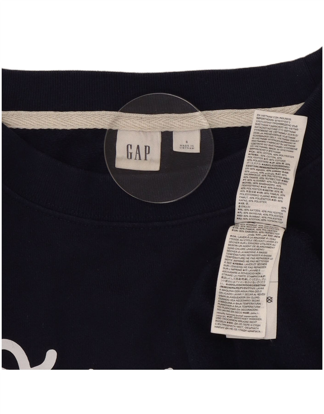 Damska bluza oversize Gap z grafiką UK 10, mała, granatowa, bawełniana