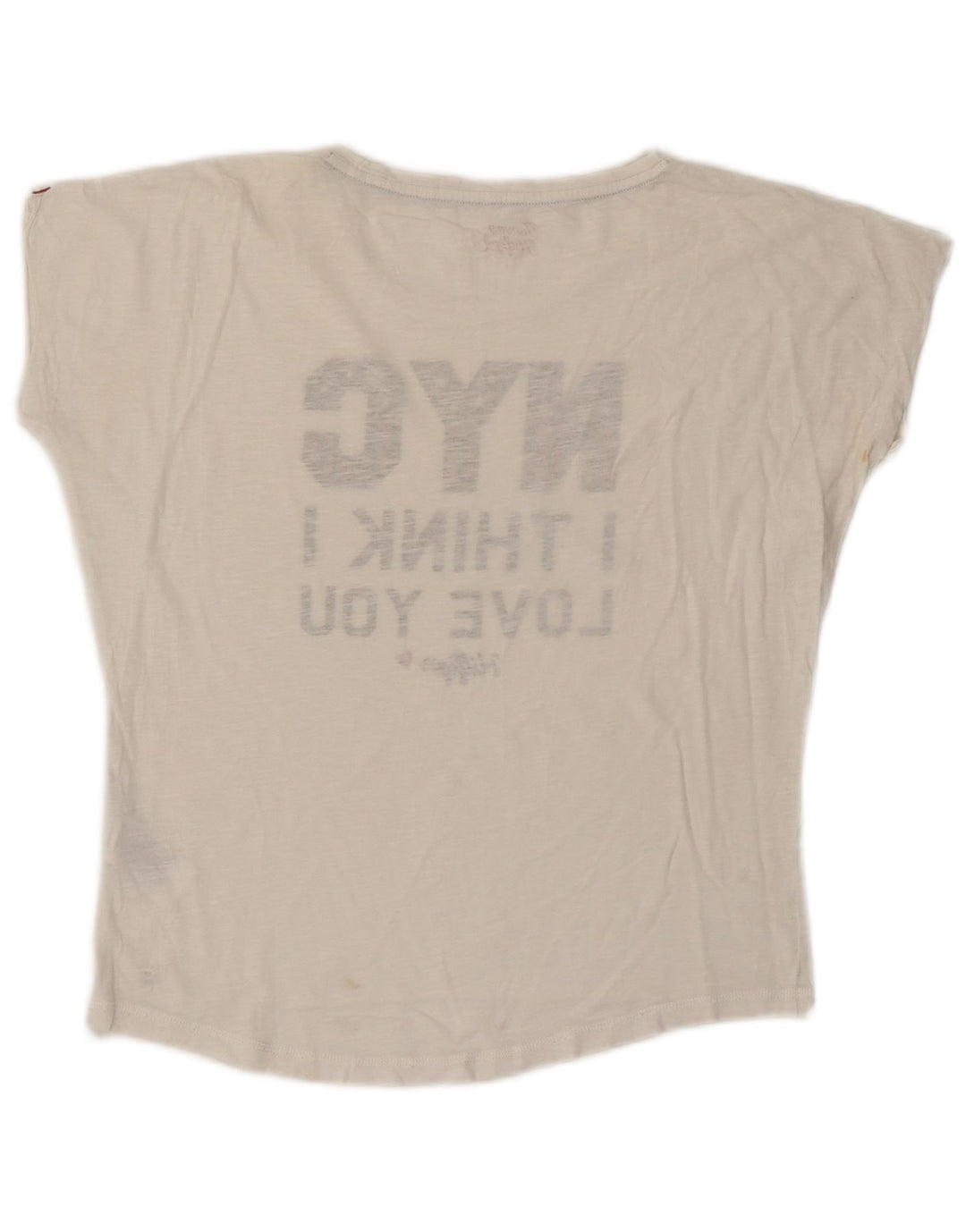 Damska koszulka oversize TOMMY HILFIGER z grafiką Top UK 10 Small White