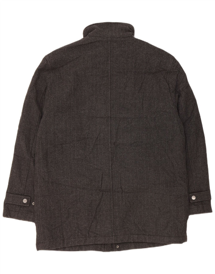 Płaszcz męski John Lewis UK 42 XL, szara wełna w jodełkę