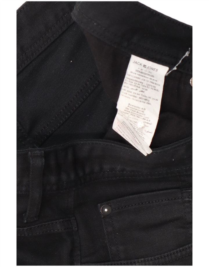 Męskie jeansy typu slim Jack & Jones W33 L30, czarne, bawełniane