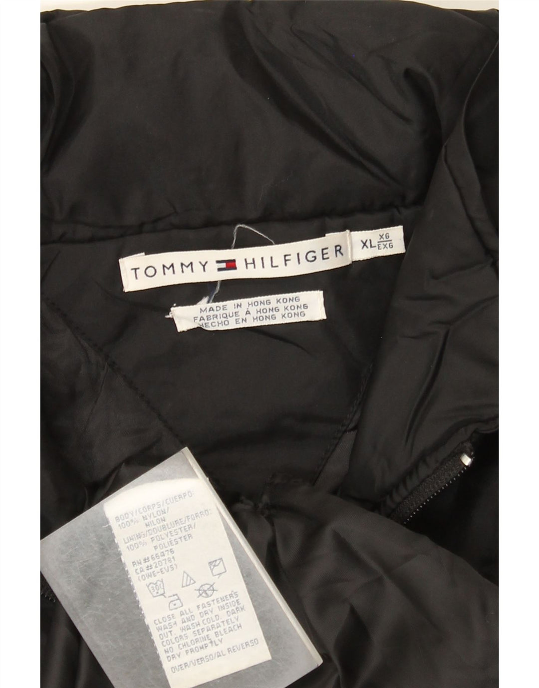 Damska kurtka wiatrówka Tommy Hilfiger UK 18 XL, czarny nylon