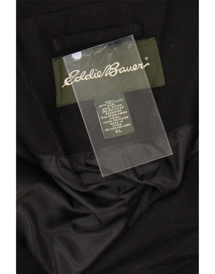 EDDIE BAUER Męski płaszcz grochowy UK 42 XL, czarna wełna