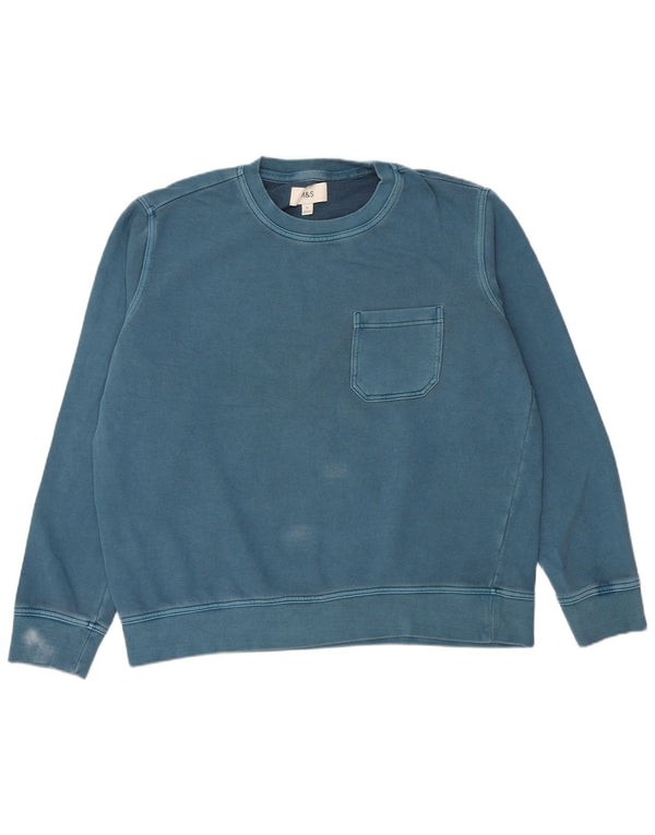 Marks & Spencer Męski sweter bluzowy XL, niebieski, bawełniany