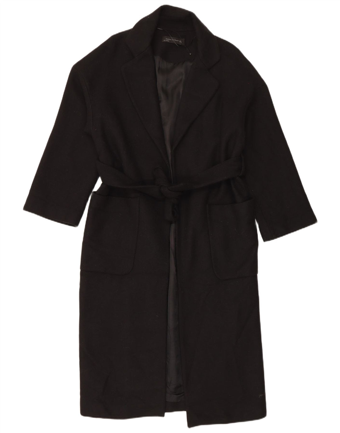 Damski płaszcz oversize Zara UK 10 Small, czarna wełna