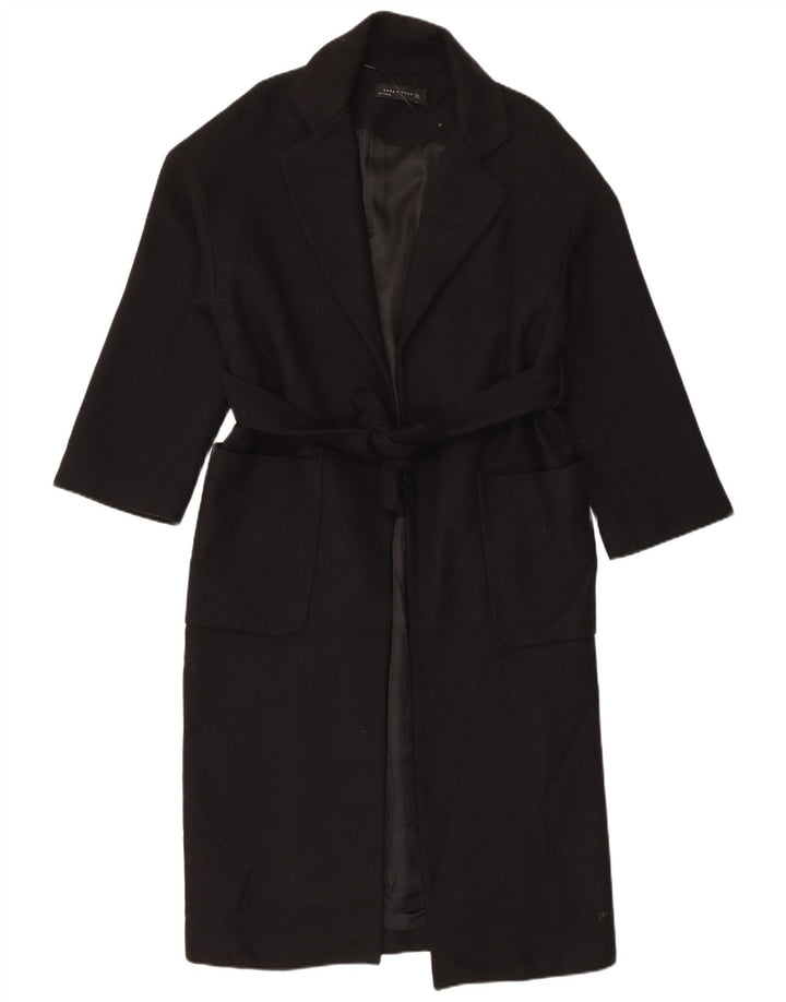 Damski płaszcz oversize Zara UK 10 Small, czarna wełna