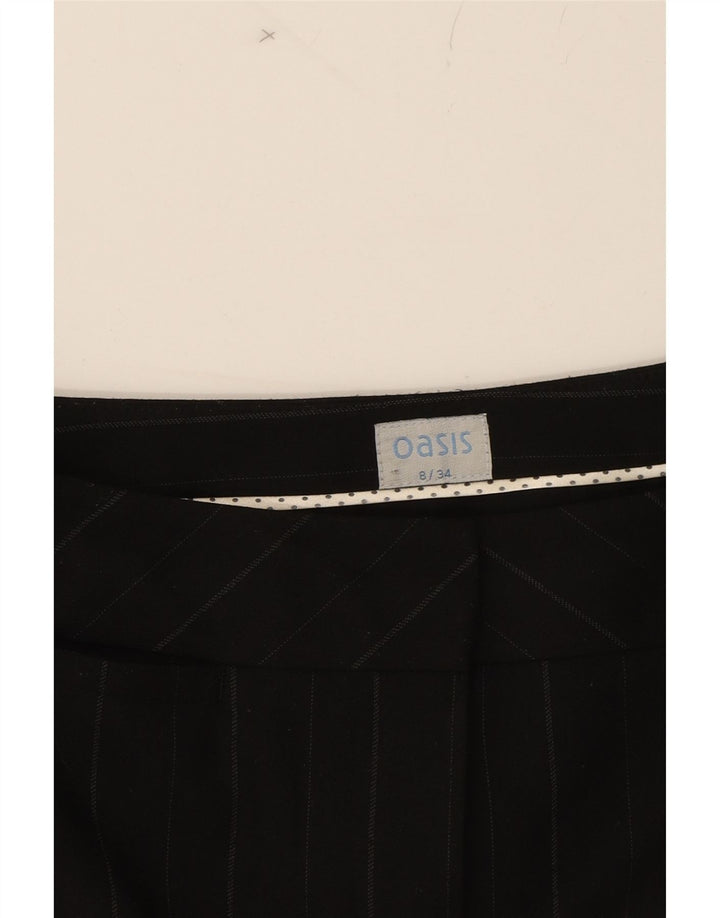 OASIS Womens Straight Skirt UK 8 Small W28  Black Pinstripe Polyester Vintage Oasis and Second-Hand Oasis from Messina Hembry 