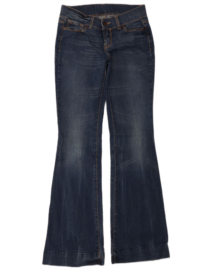Damskie jeansy rozkloszowane BENETTON IT 40 Small W28 L32 Niebieskie bawełniane