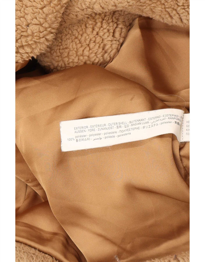 Damska kurtka oversize Sherpa Zara UK 6 XS, brązowa, poliester