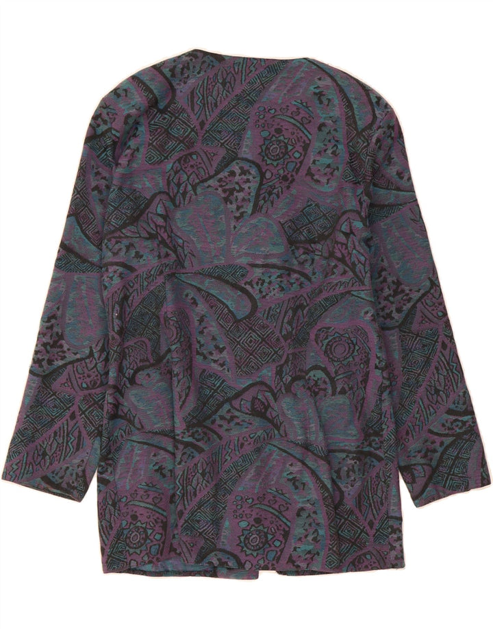 VINTAGE Womens Abstract Pattern 4 Button Blazer Jacket UK 12 Medium Purple Vintage Vintage and Second-Hand Vintage from Messina Hembry 