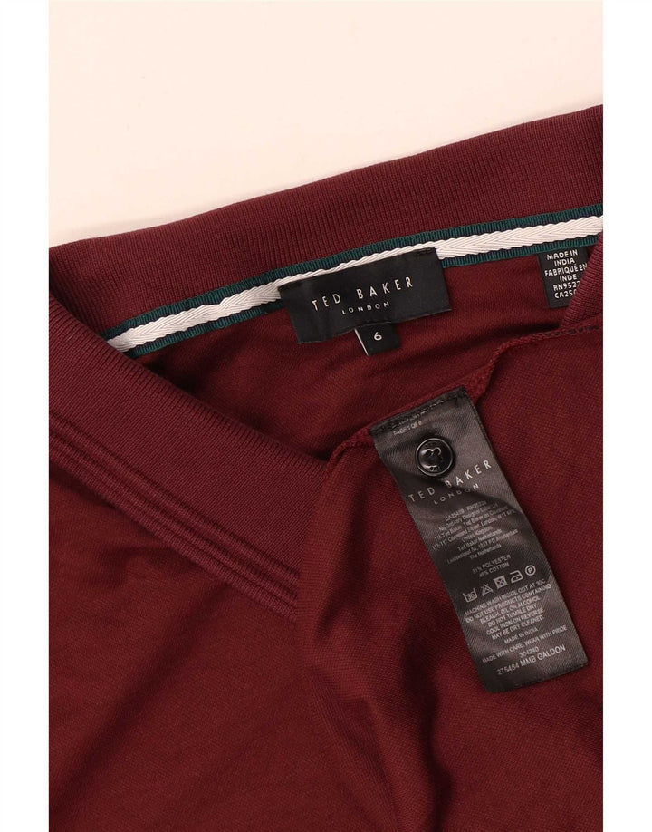 Męska koszulka polo Ted Baker Rozmiar 6 2XL Bordowy poliester