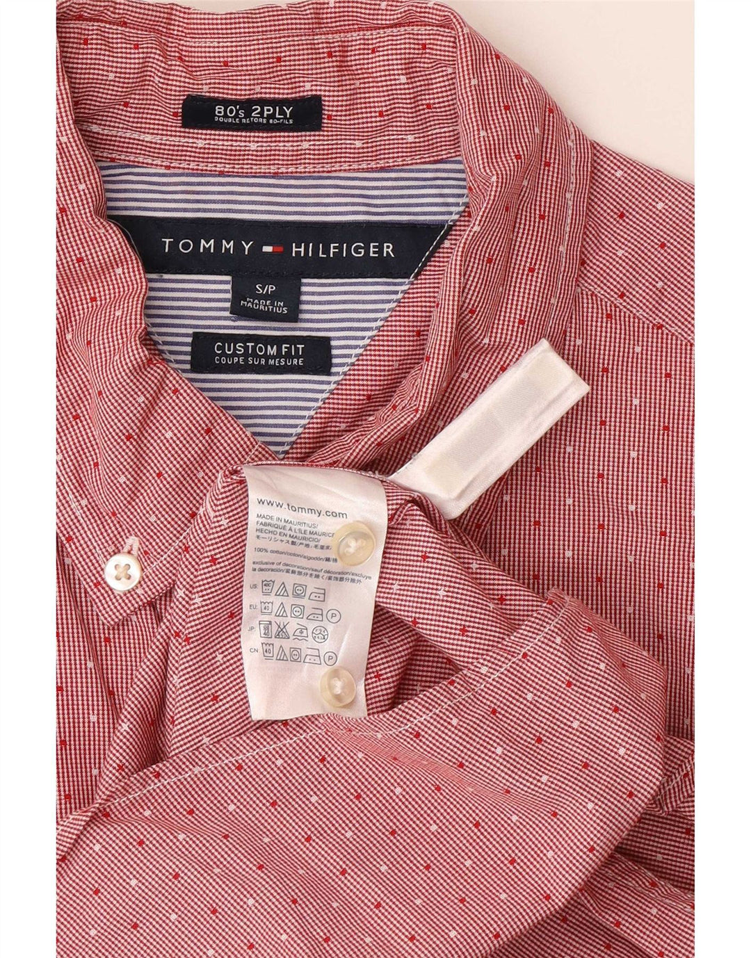 Koszula męska Tommy Hilfiger o dopasowanym kroju, mała, bawełniana w czerwone cętki