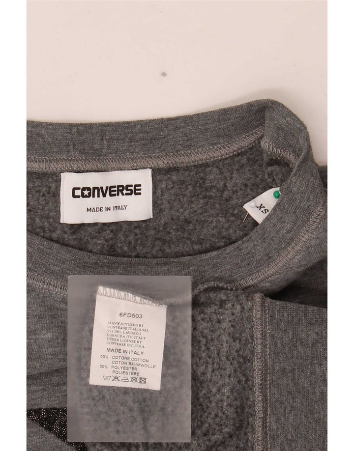 Damska bluza Converse Oversize z grafiką UK 6 XS, szara, nakrapiana