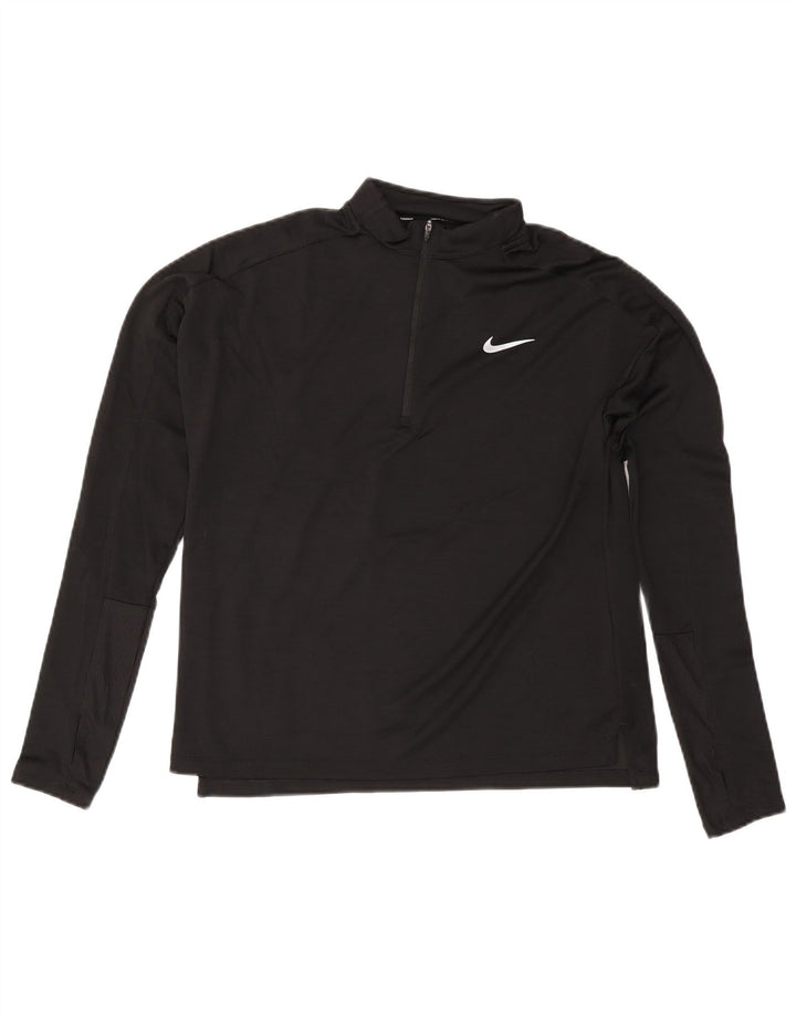 Damski dres NIKE Dri Fit z zamkiem błyskawicznym na szyi, UK 14, średni czarny