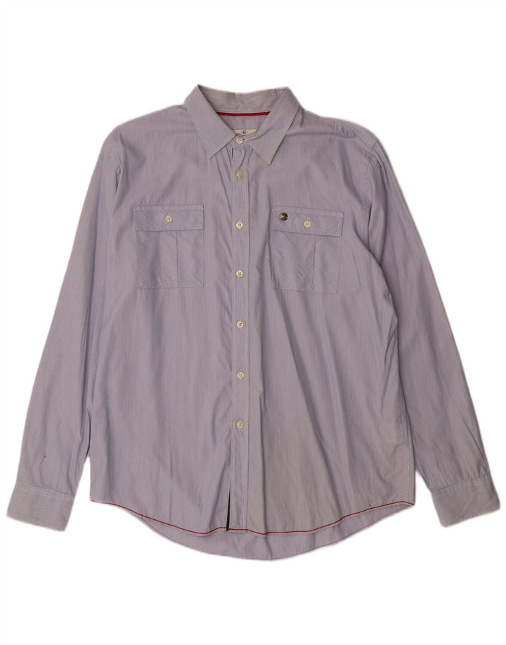 Koszula męska Cerruti 1881 XL, niebieska, bawełniana w prążki