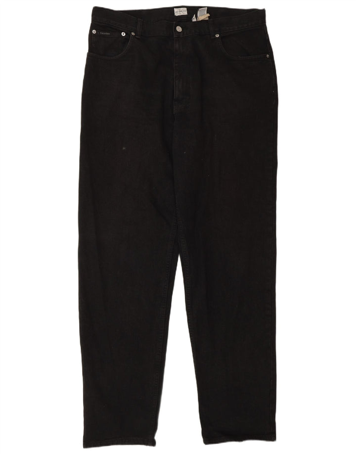 Damskie jeansy zwężane CALVIN KLEIN W36 L34, czarne, bawełniane