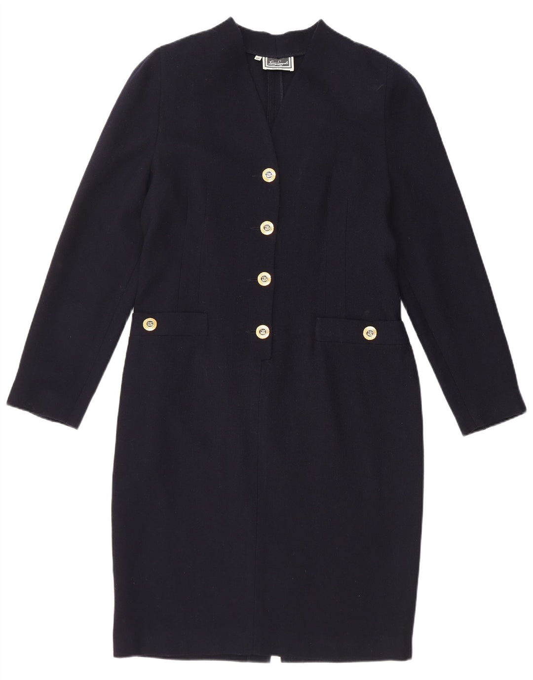 Damska sukienka płaszczowa z długim rękawem Luisa Spagnoli IT 46, duża granatowa