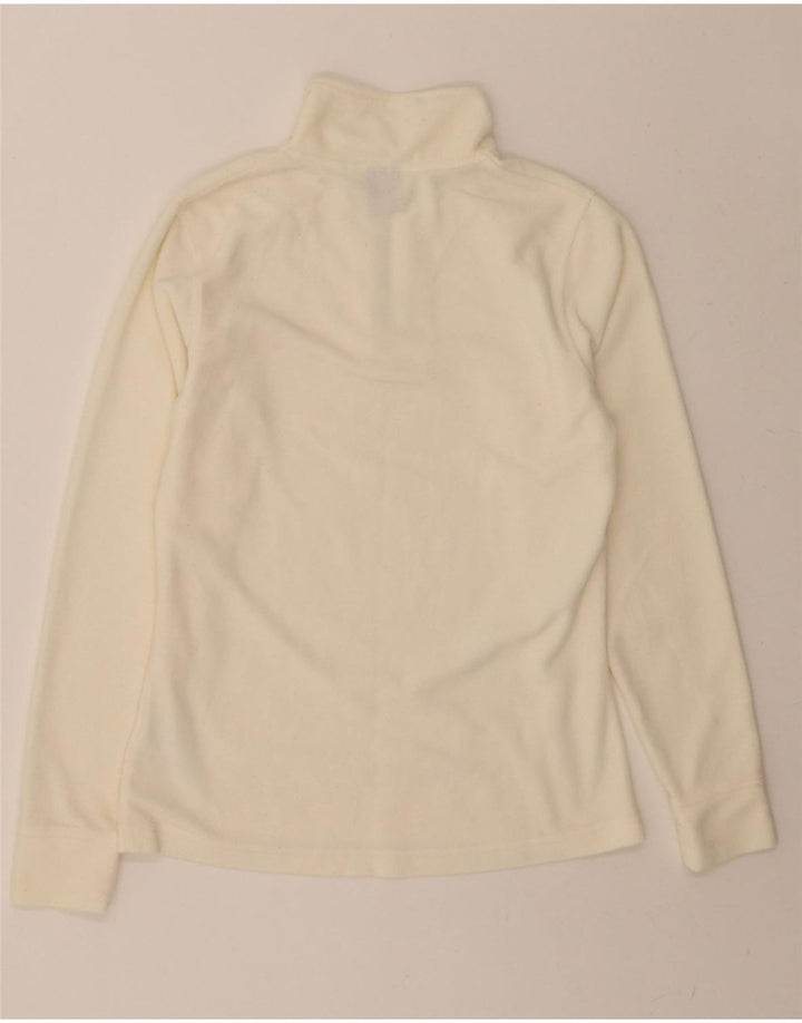 REEBOK Womens Zip Neck Fleece Jumper UK 12 Medium White Polyester Vintage Reebok and Second-Hand Reebok from Messina Hembry 