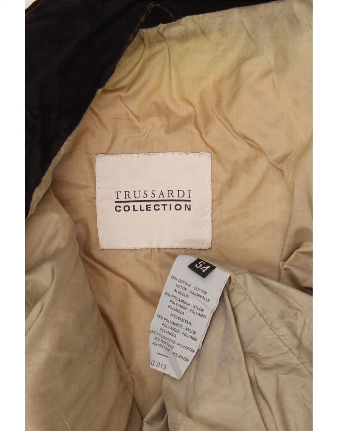 Męska pikowana kurtka wiatrówka Trussardi IT 54 2XL Czarna, bawełniana