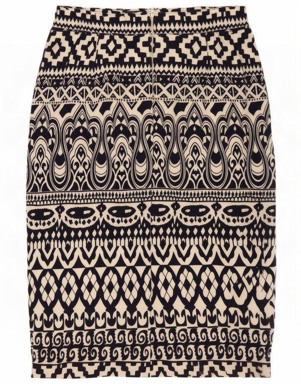 Damska spódnica ołówkowa w stylu vintage EU 38 Medium W30 Czarny geometryczny poliester