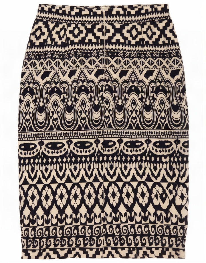 Damska spódnica ołówkowa w stylu vintage EU 38 Medium W30 Czarny geometryczny poliester