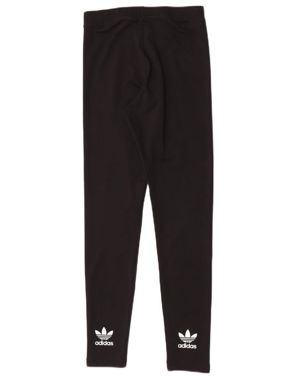 Damskie legginsy Adidas Graphic UK 10 Małe, czarne, poliestrowe sportowe
