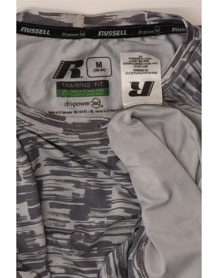 Męski T-shirt RUSSELL ATHLETIC Dri-Power Top w kolorze średnioszarym w prążki