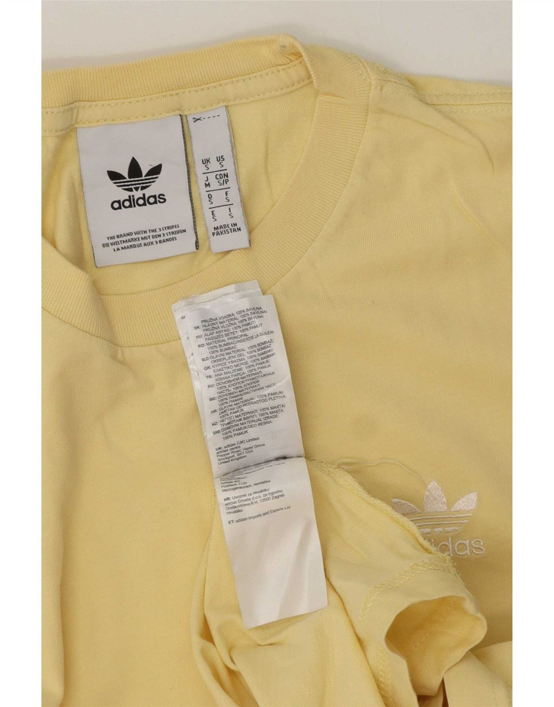 Adidas Męska Koszulka Top Mała Żółta Bawełna