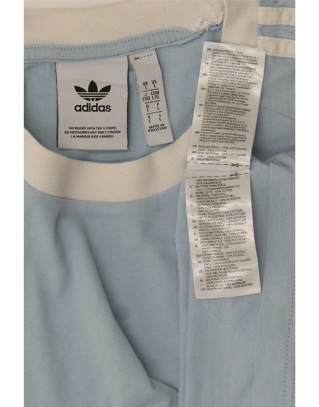 Adidas Męski T-shirt Top Duży Niebieski Bawełniany