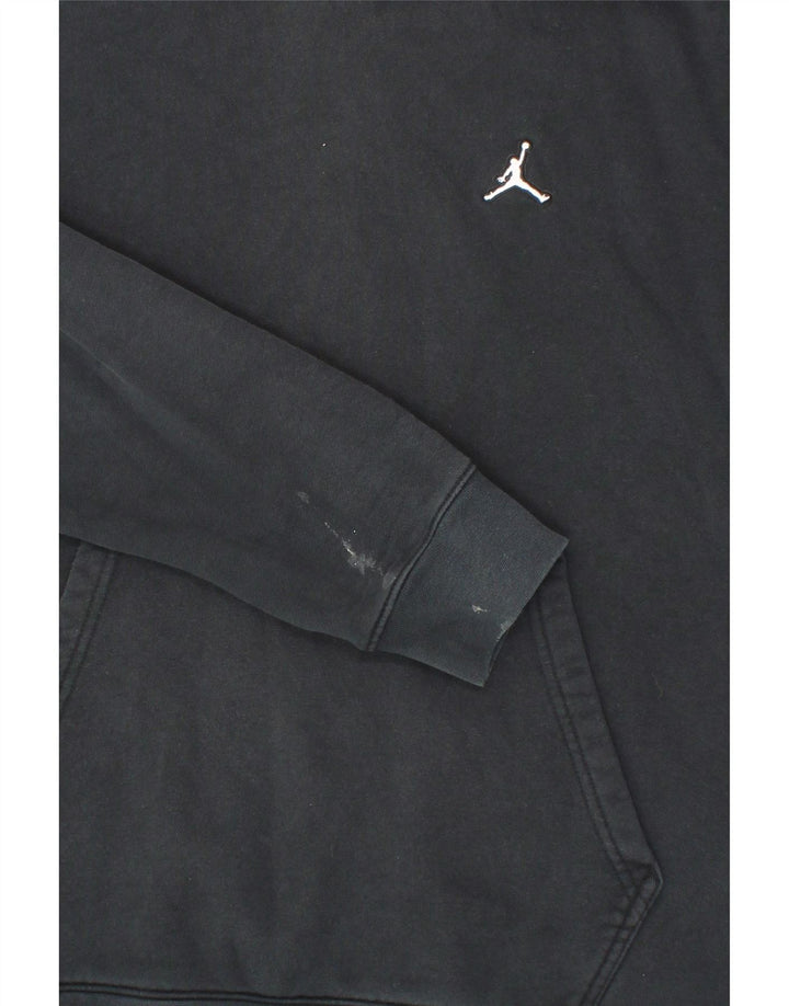 JORDAN Mens Hoodie Jumper Medium Black Cotton Vintage Jordan and Second-Hand Jordan from Messina Hembry 