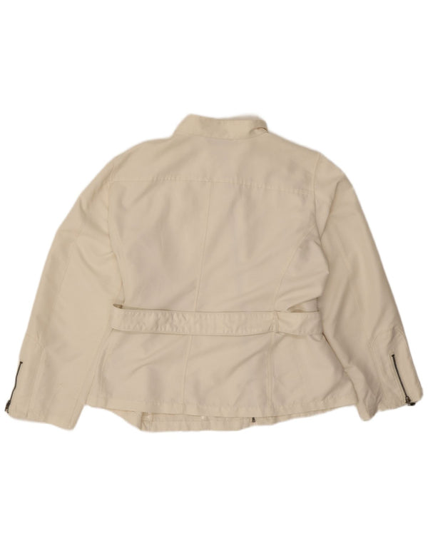 Damska kurtka bomber z niebieską stroną UK 20 2XL Biały poliester