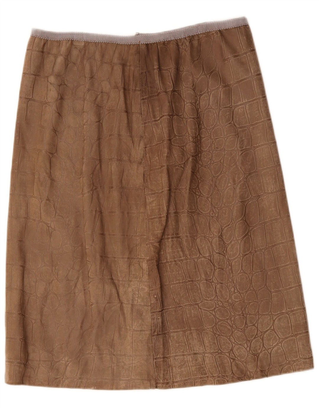 Damska skórzana spódnica VINTAGE W30 Średni brązowy nadruk zwierzęcy