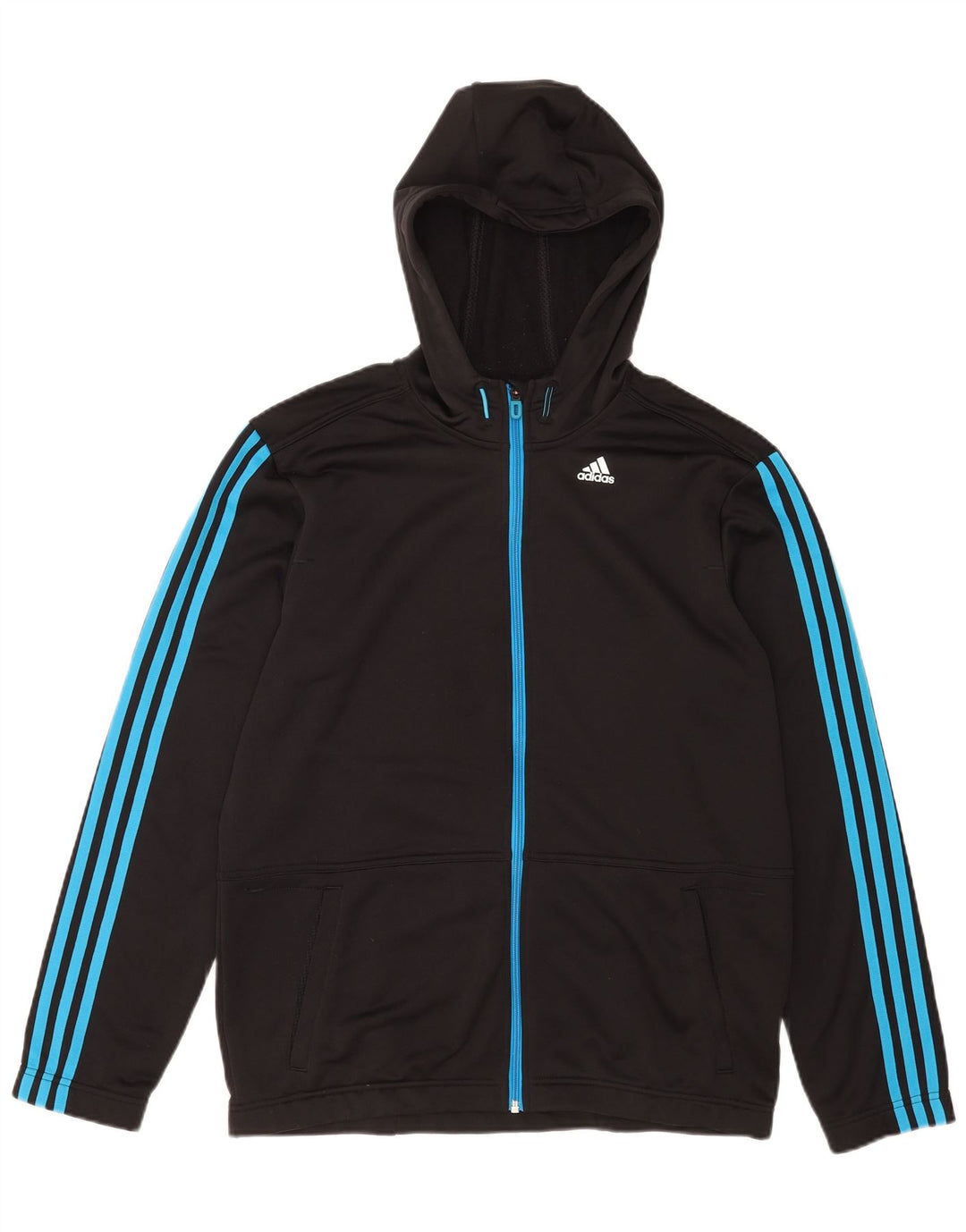 Adidas Męski sweter z kapturem i zamkiem błyskawicznym Climalite, duży, czarny poliester