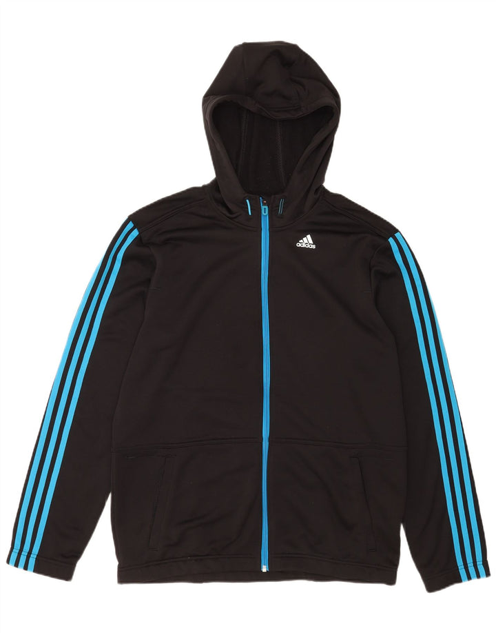 Adidas Męski sweter z kapturem i zamkiem błyskawicznym Climalite, duży, czarny poliester