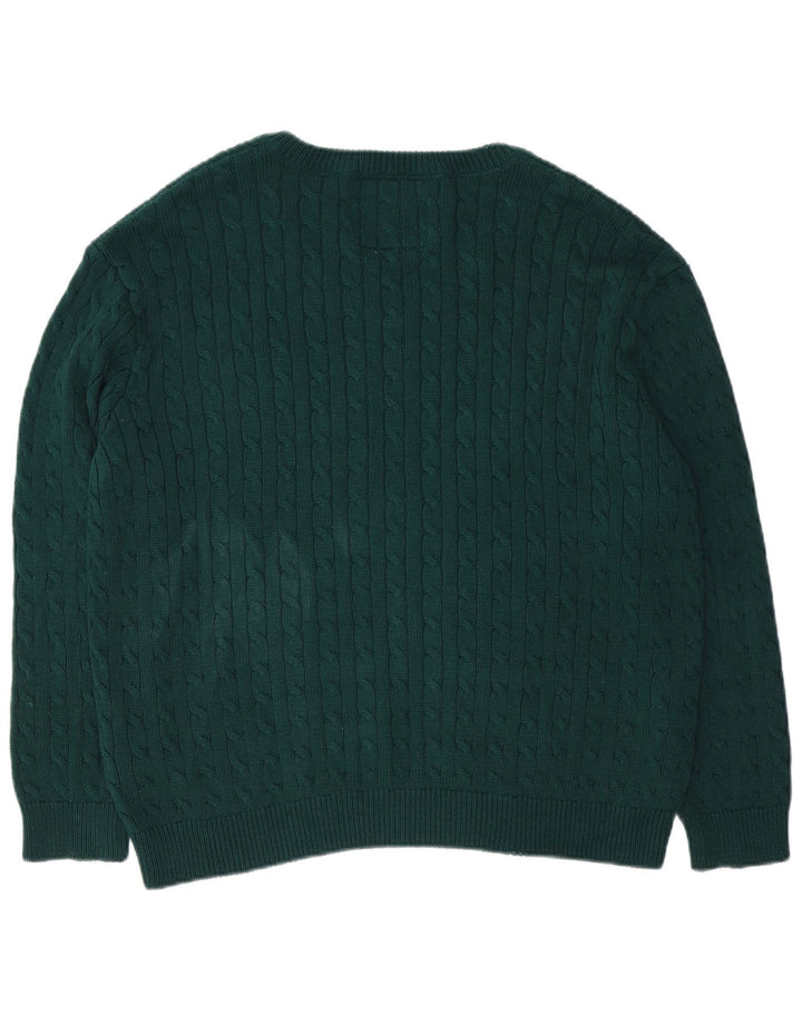 Męski sweter Superdry z dekoltem w kształcie litery V, XL, zielony, akrylowy