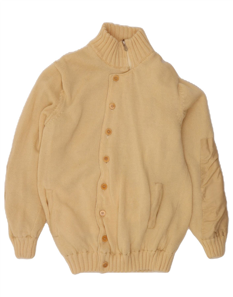 ERMENEGILDO ZEGNA Mens Cardigan Sweater UK 38 Medium Beige Virgin Wool Vintage Ermenegildo Zegna and Second-Hand Ermenegildo Zegna from Messina Hembry 