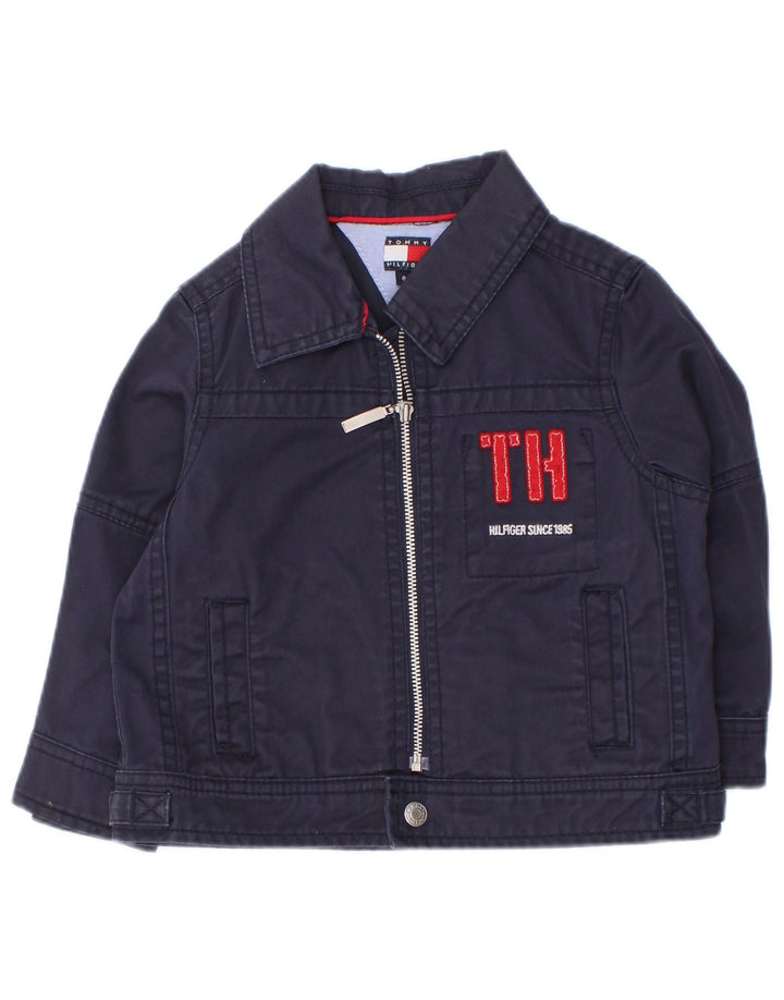 Kurtka bomberka chłopięca Tommy Hilfiger z grafiką na 18-24 miesiące, granatowa