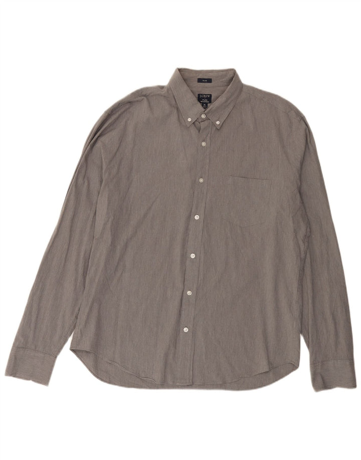 J. CREW Męska koszula slim XL, szara, bawełniana
