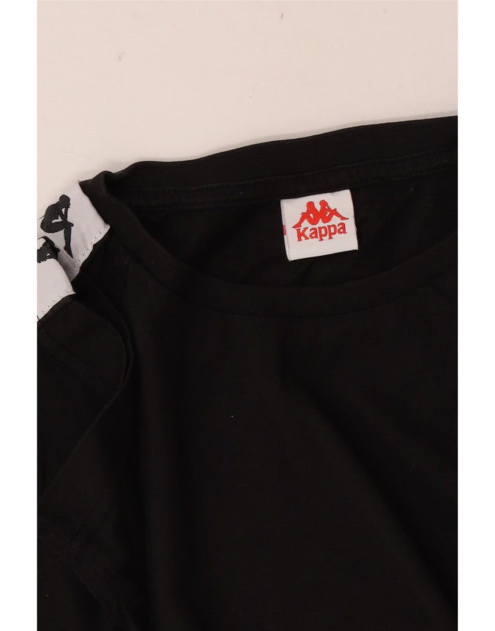 Męski T-shirt z grafiką Kappa, mały, czarny blok kolorów