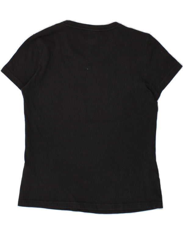 Damska koszulka ADIDAS Climalite Graphic Top UK 12/14 Średnia czarna bawełna