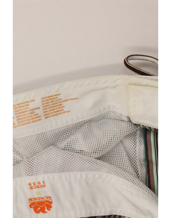 Męskie spodenki kąpielowe SUNDEK, poliester w wielokolorowe paski