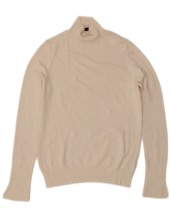Sweter damski Zara z golfem UK 10 Small w kolorze złamanej bieli, wiskoza