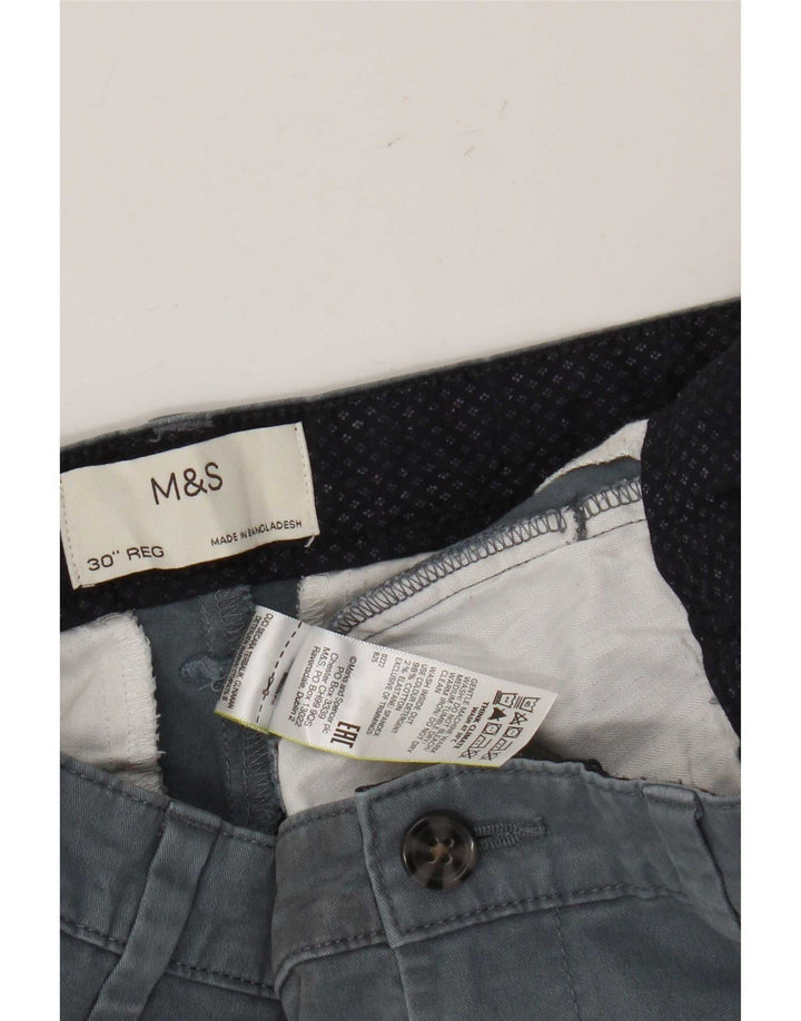 Marks & Spencer Męskie spodenki Chino W30 Średnioniebieskie, bawełniane
