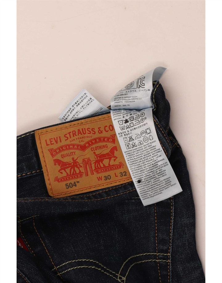 Męskie jeansy Levi's 504 Straight W30 L32 Niebieskie bawełniane