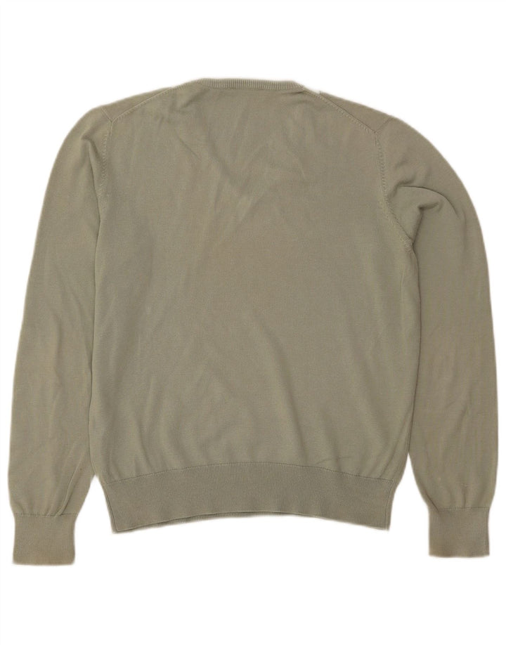 Sweter damski PRINGLE z dekoltem w kształcie litery V, UK 14, średni khaki, argyle/diament