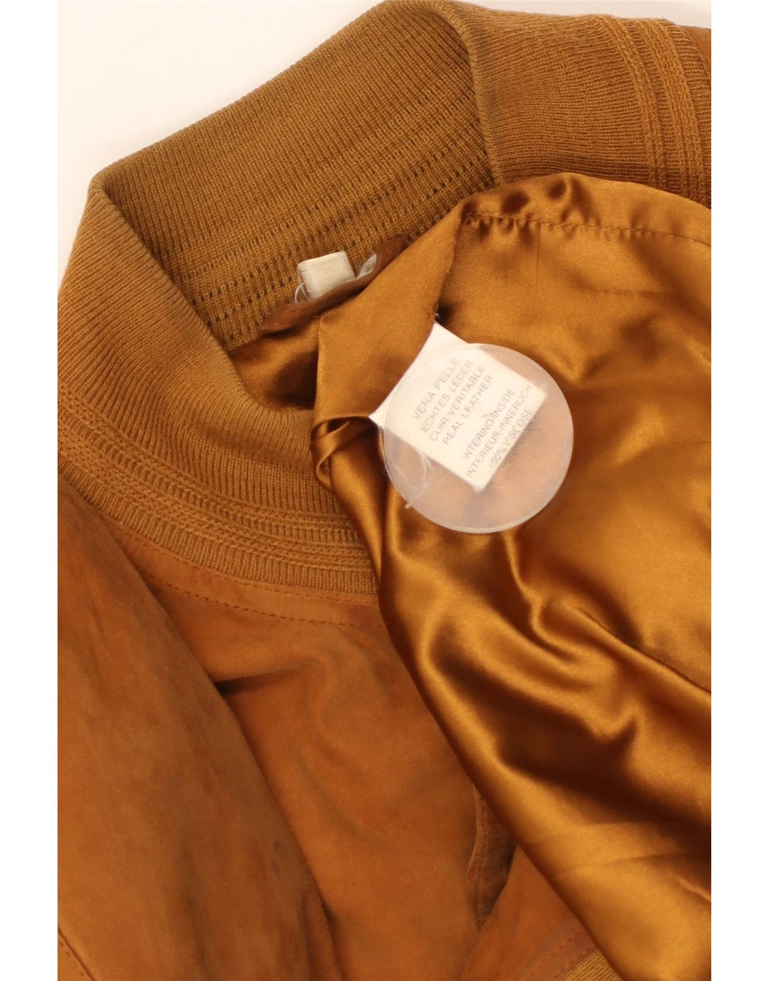 Vintage męska zamszowa kurtka bomber UK 40 duża brązowa skóra