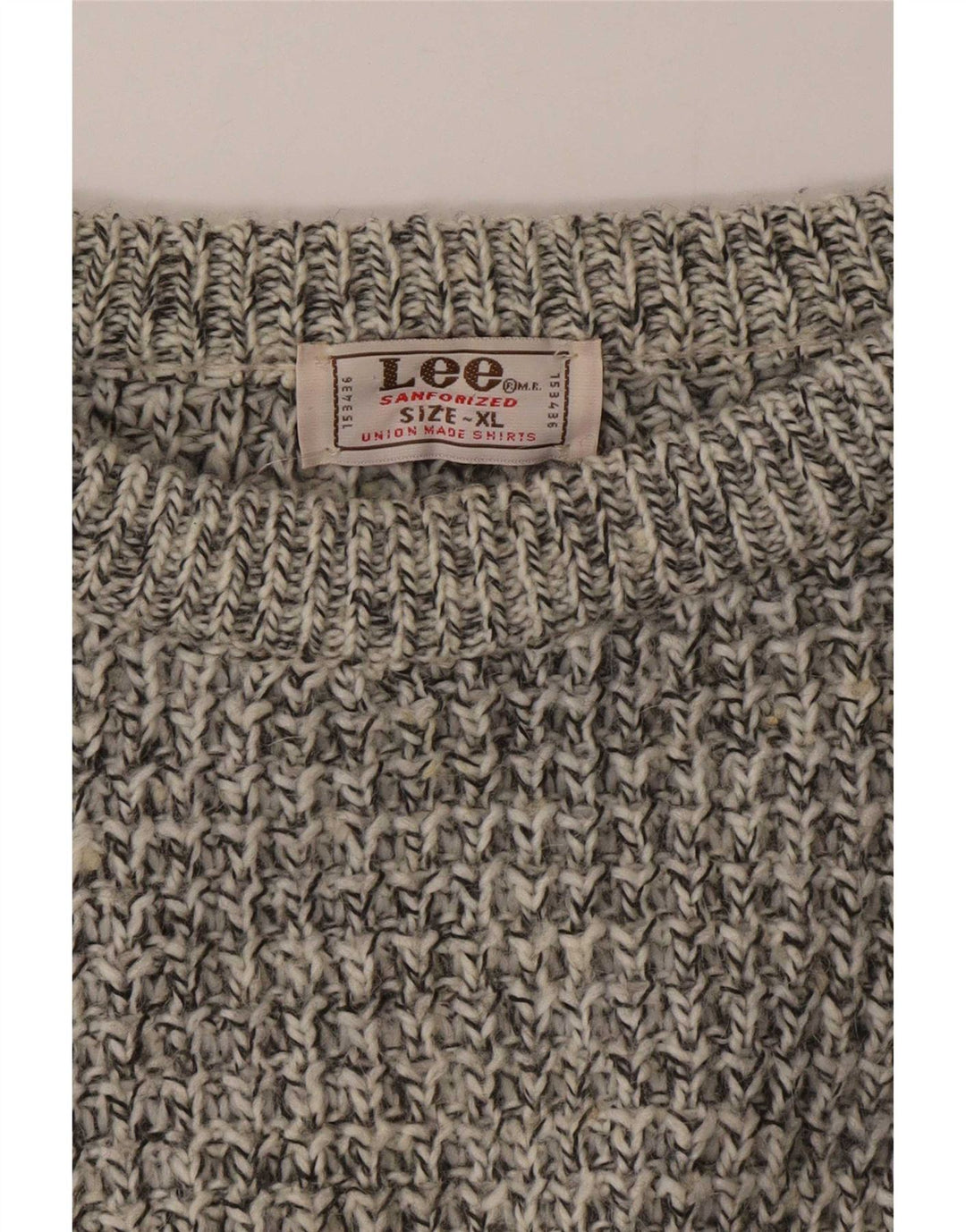 Męski sweter Lee z dekoltem w łódkę XL, szary, nakrapiany