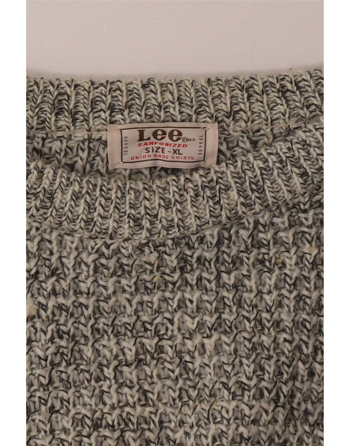 Męski sweter Lee z dekoltem w łódkę XL, szary, nakrapiany