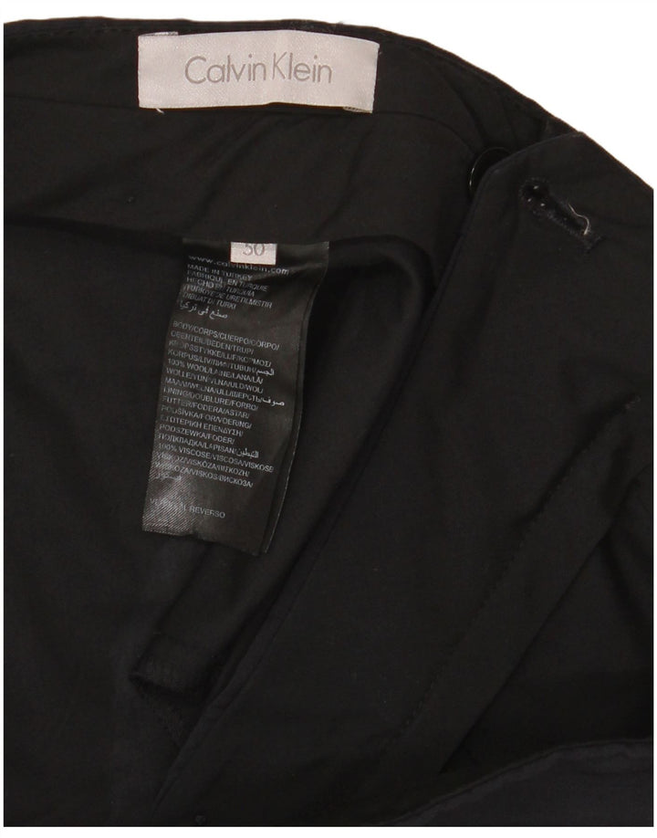Calvin Klein Męski garnitur zapinany na 2 guziki IT 50 Large W34 L33 Czarna wełna
